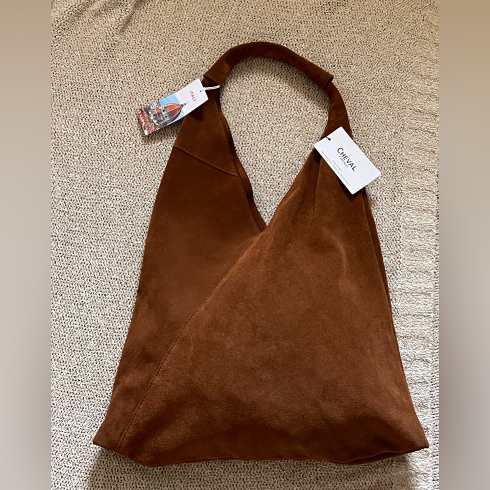 Cheval Brown Suede Women's Bag. Beautiful cognac color